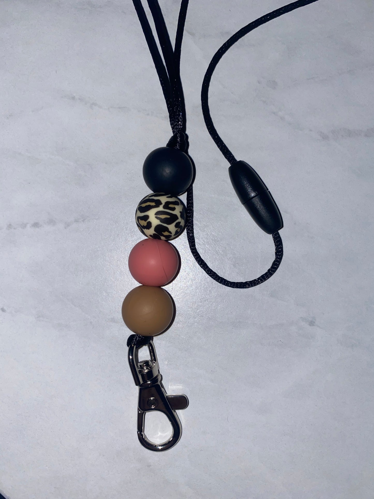 Pink Leopard Lanyard