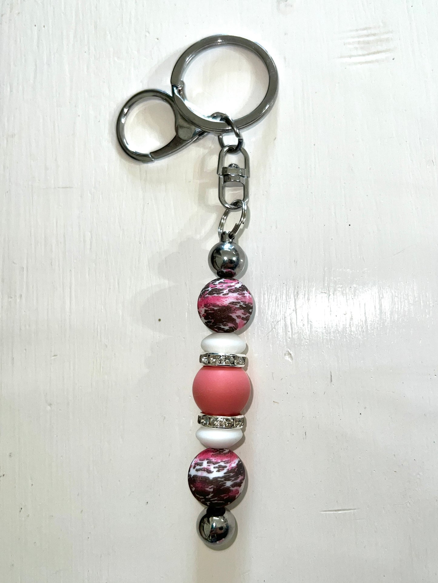 Pink Cow Bar Keychain