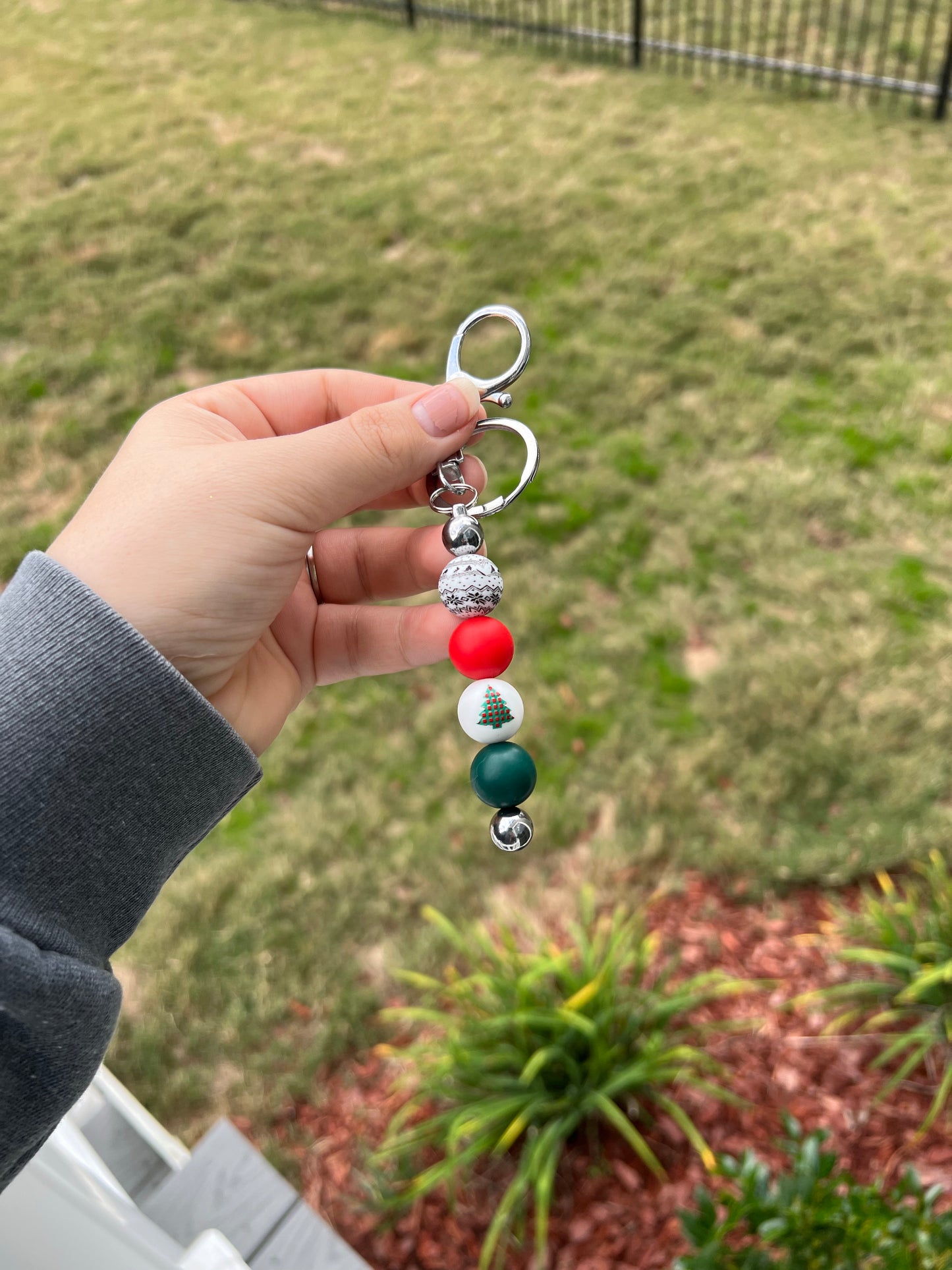 Plaid Tree Bar Keychain
