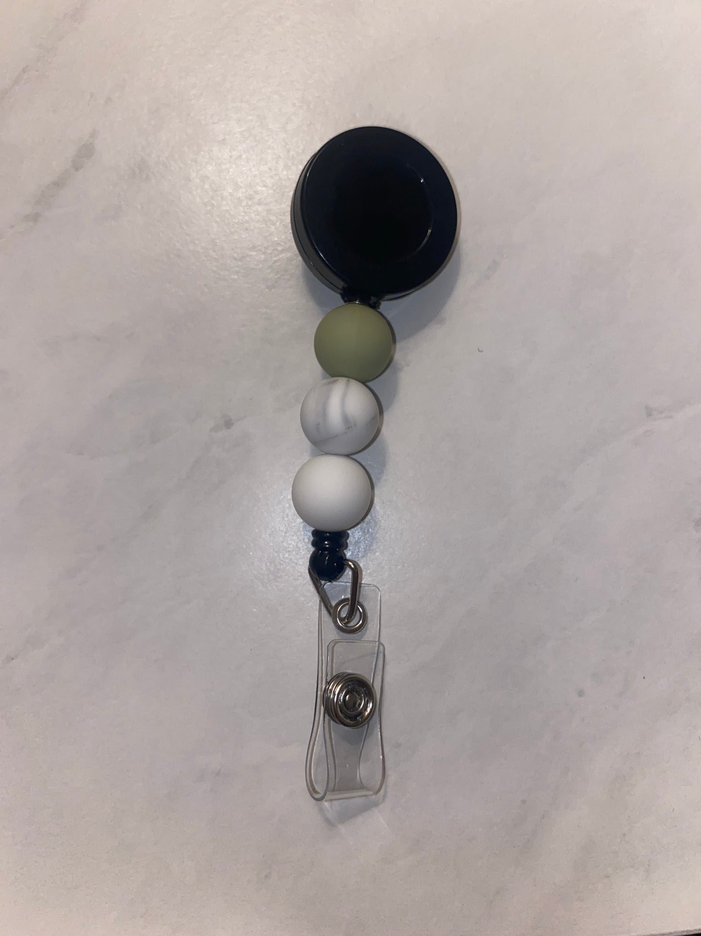 Green Marble Badge Reel
