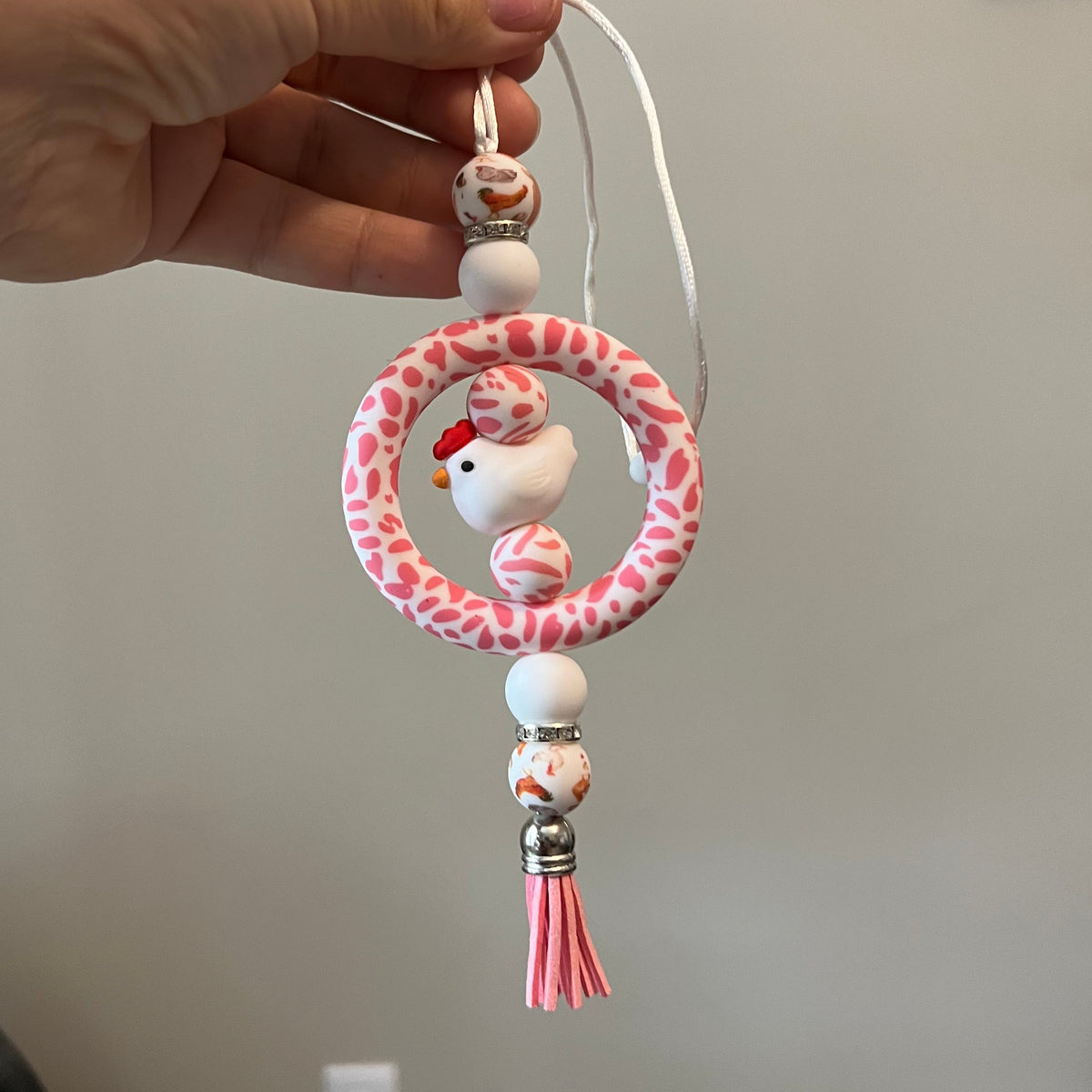 Strawberry Chicken Car Charm