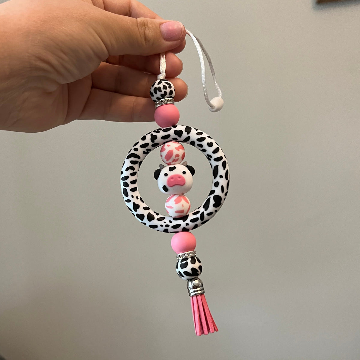 Strawberry Cow Car Charm