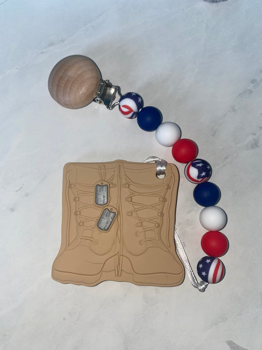 Flag Hero Pacifier Clip