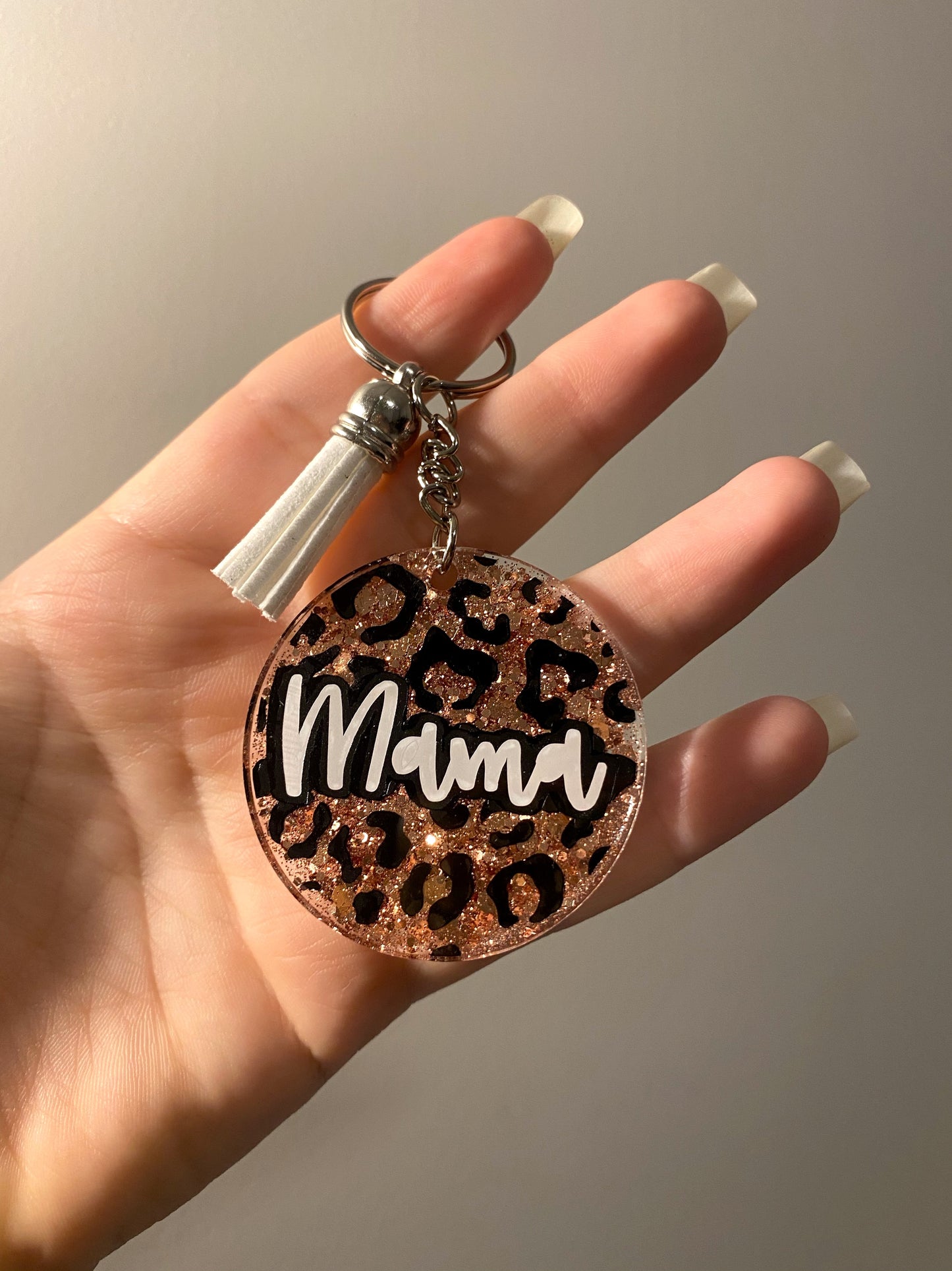 Mama Acrylic Keychain - Rose Gold