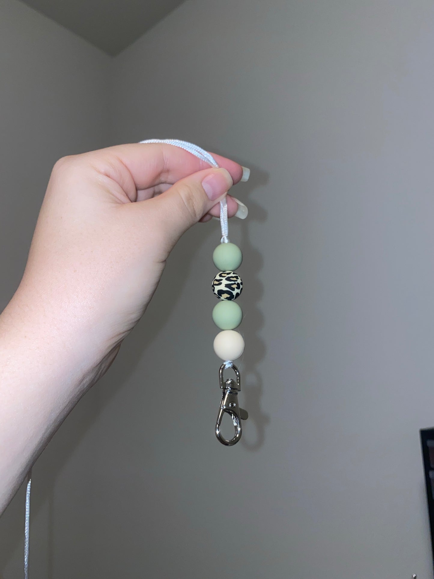 Green Leopard Lanyard