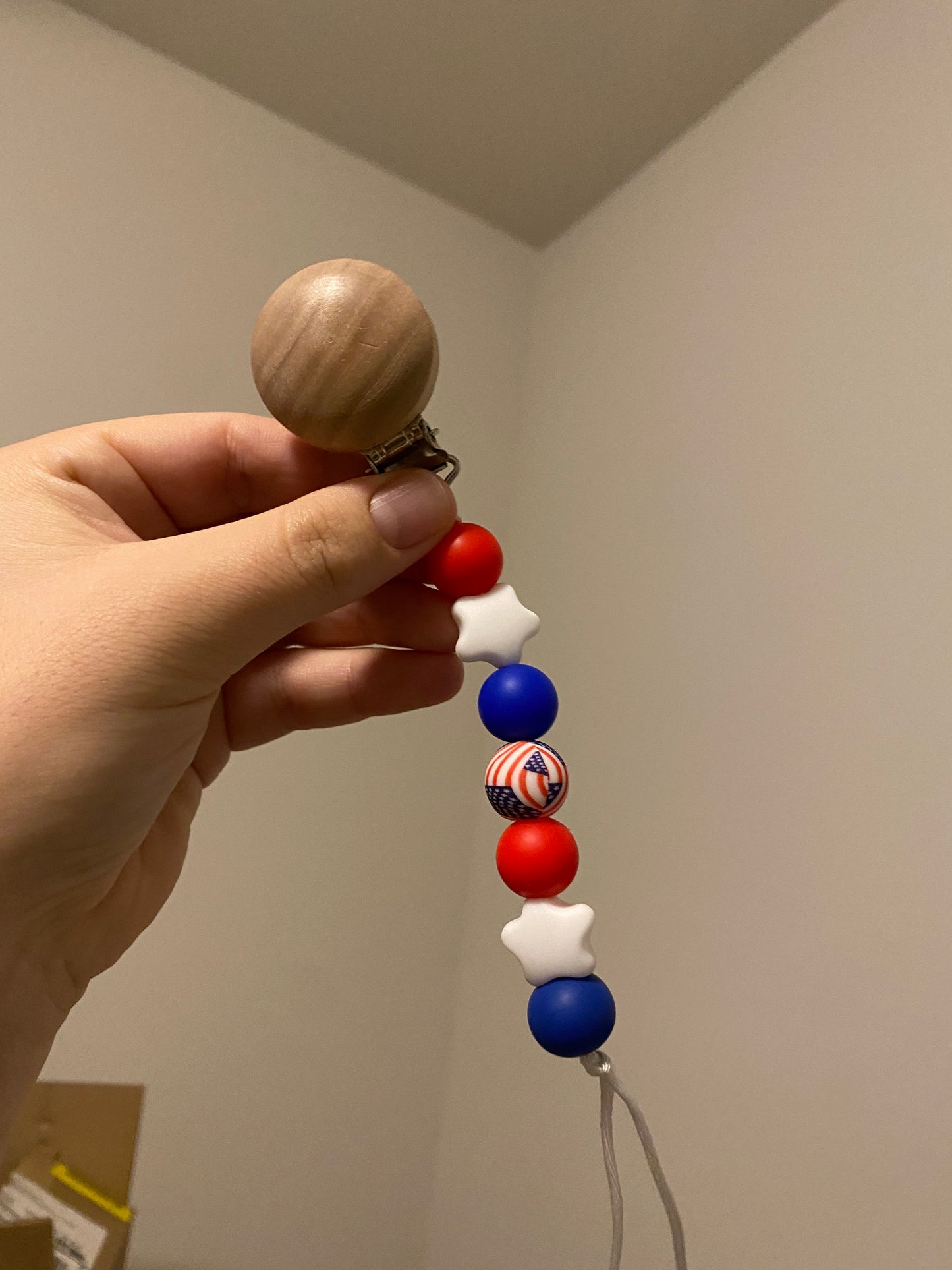 Stars and Flags Pacifier Clip