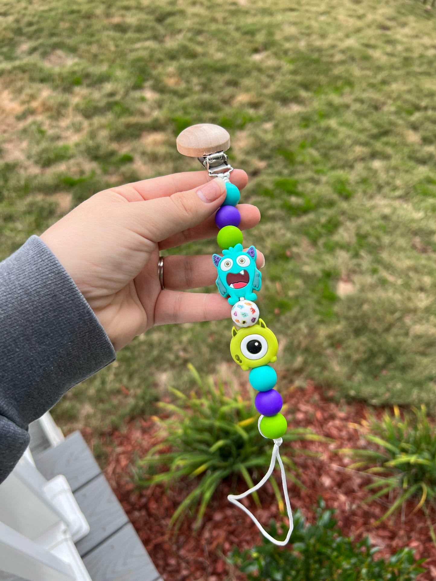 Monsters Pacifier Clip