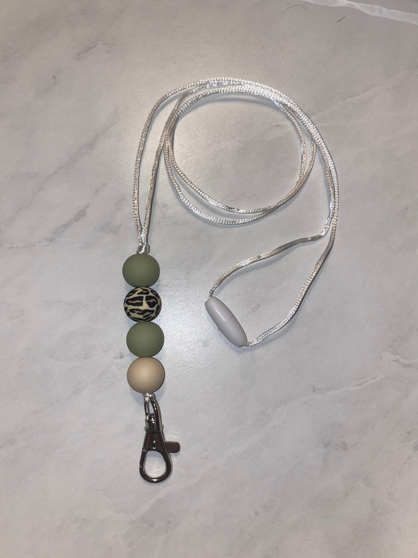 Green Leopard Lanyard