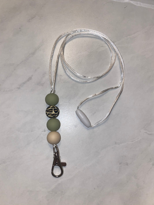 Green Leopard Lanyard
