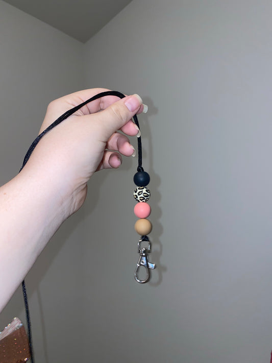 Pink Leopard Lanyard