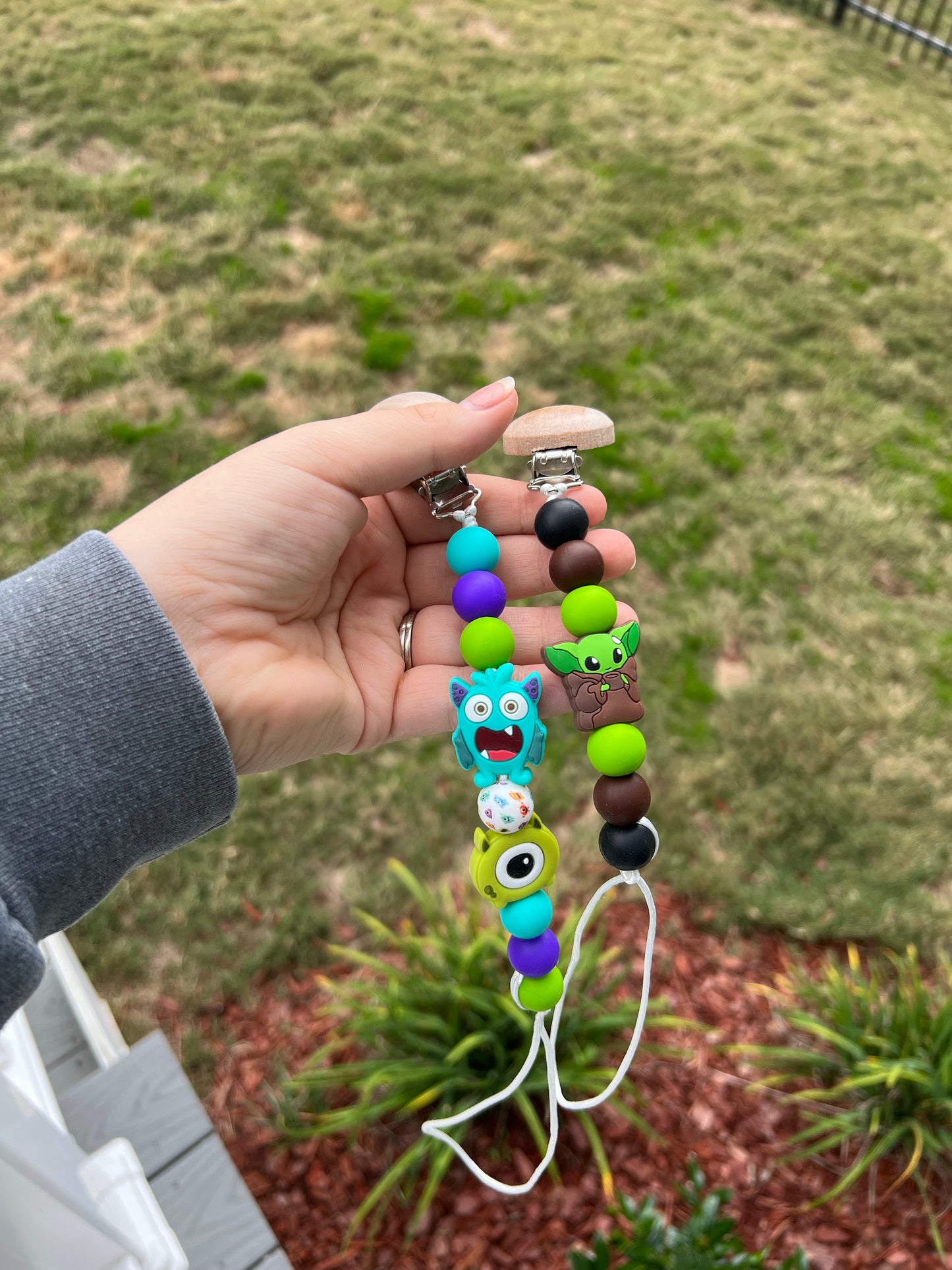 Monsters Pacifier Clip