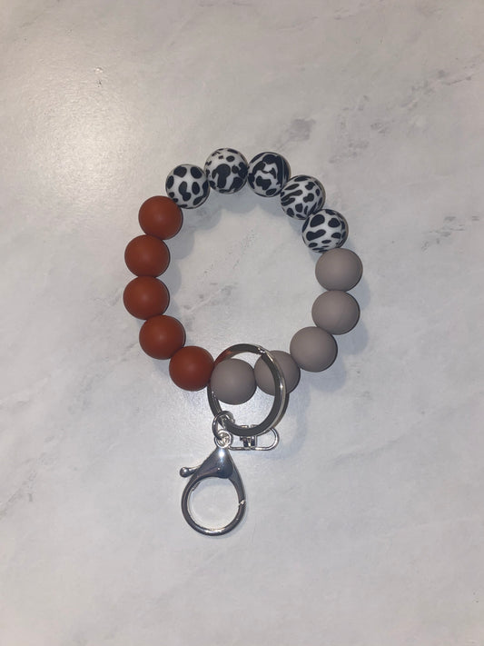 Rustic Cow Keychain Wristlet
