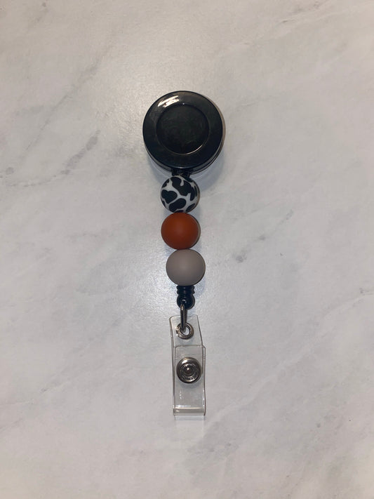 Rustic Cow Badge Reel