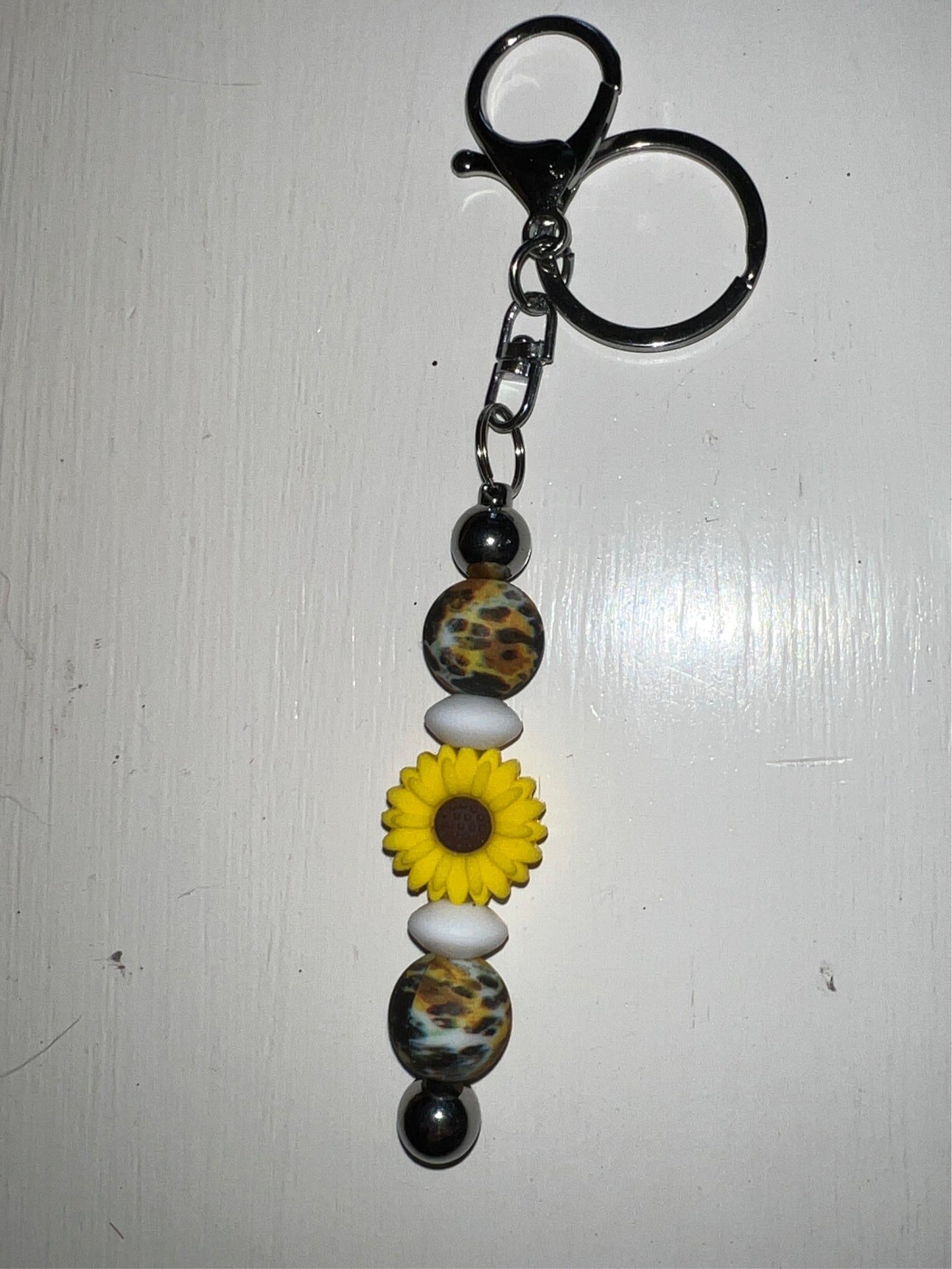 Yellow Cow Sunflower Bar Keychain