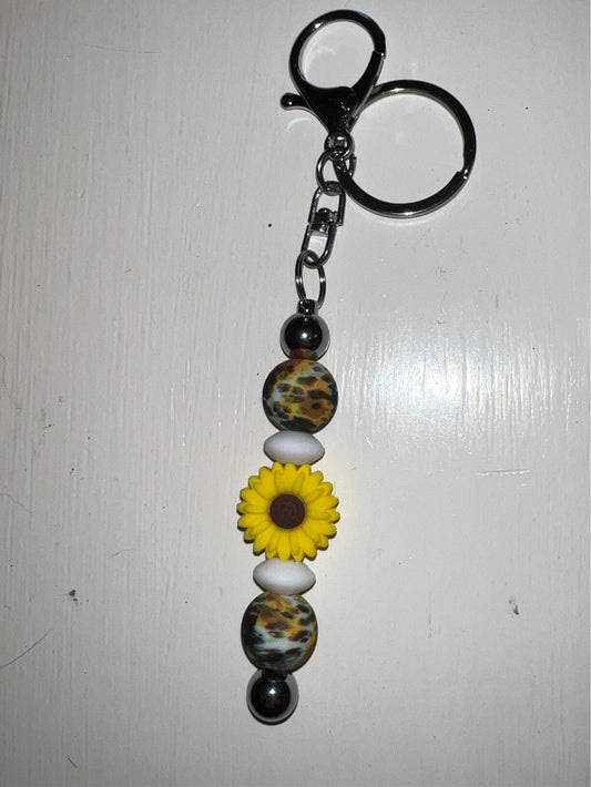 Yellow Cow Sunflower Bar Keychain