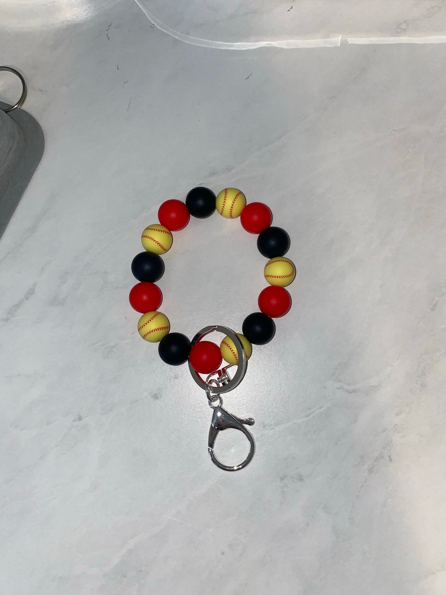 Red Softball Wristlet