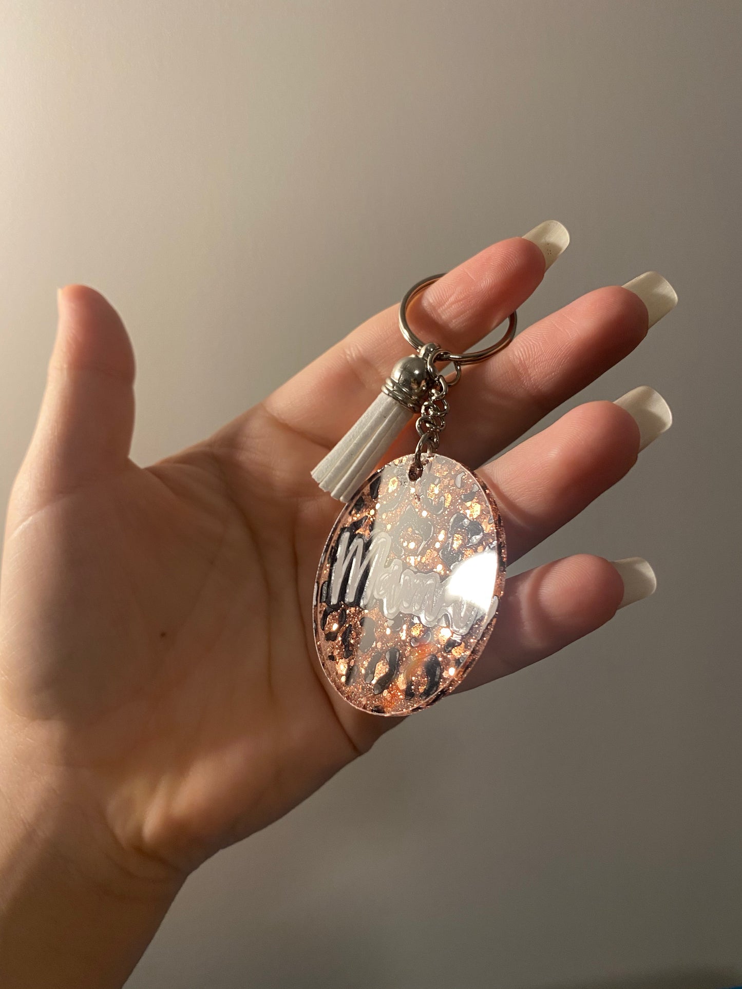 Mama Acrylic Keychain - Rose Gold