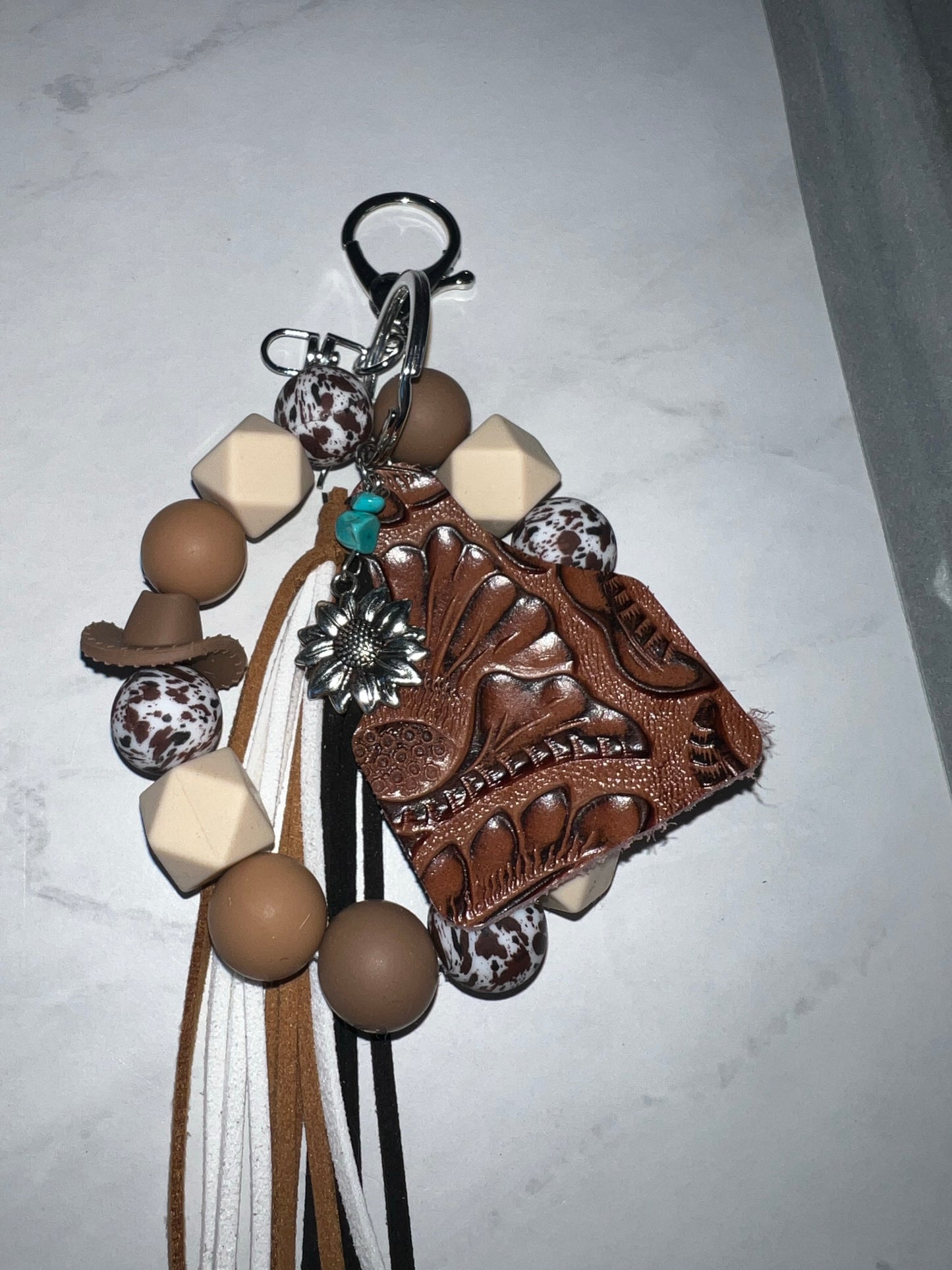 Brown Cow Tag Wristlet