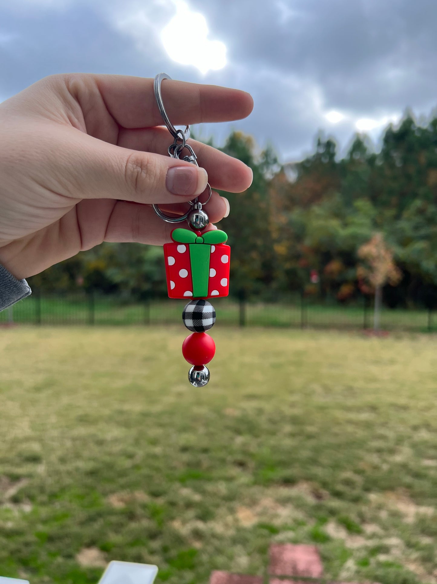 Christmas Present Bar Keychain