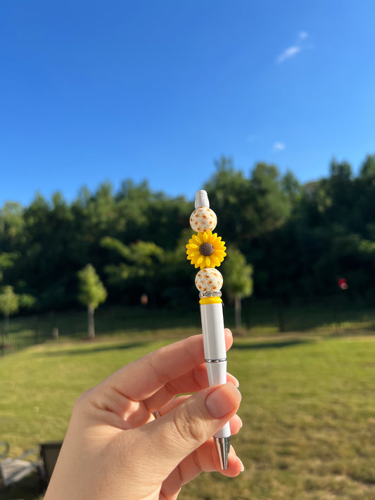 Yellow Sunflowers Pen/Keychain Set