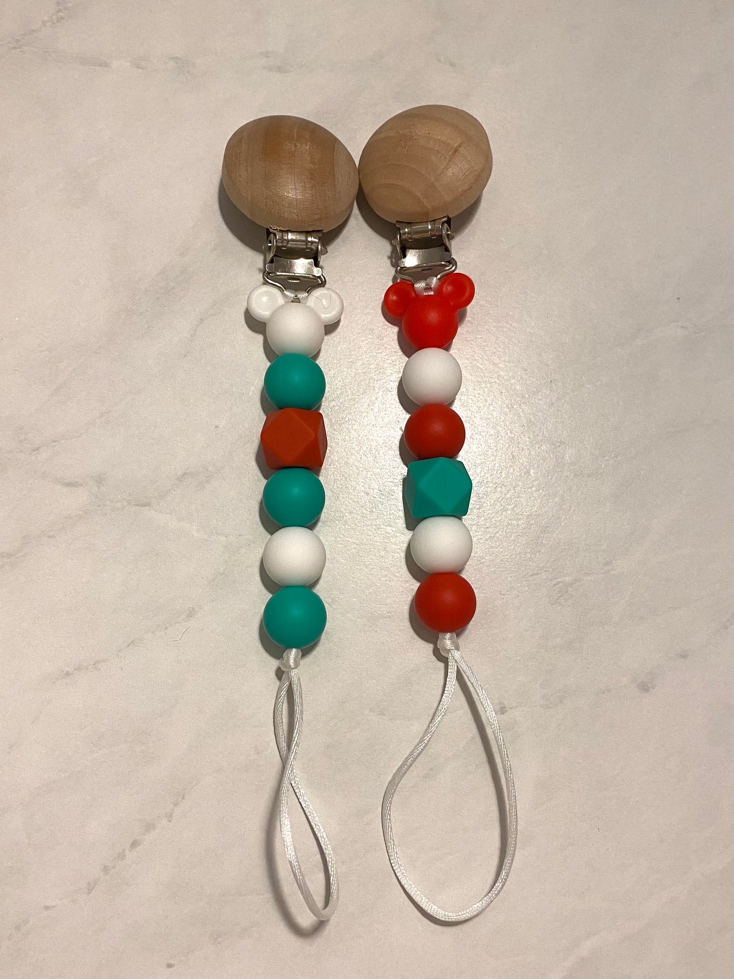 Christmas Mickey Pacifier Clips