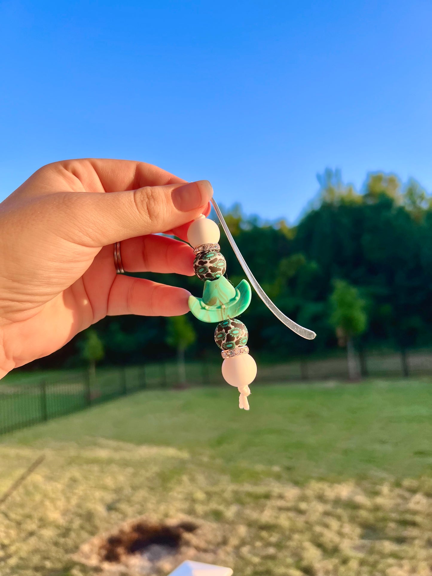 Turquoise Cowgirl Hat Bookmark
