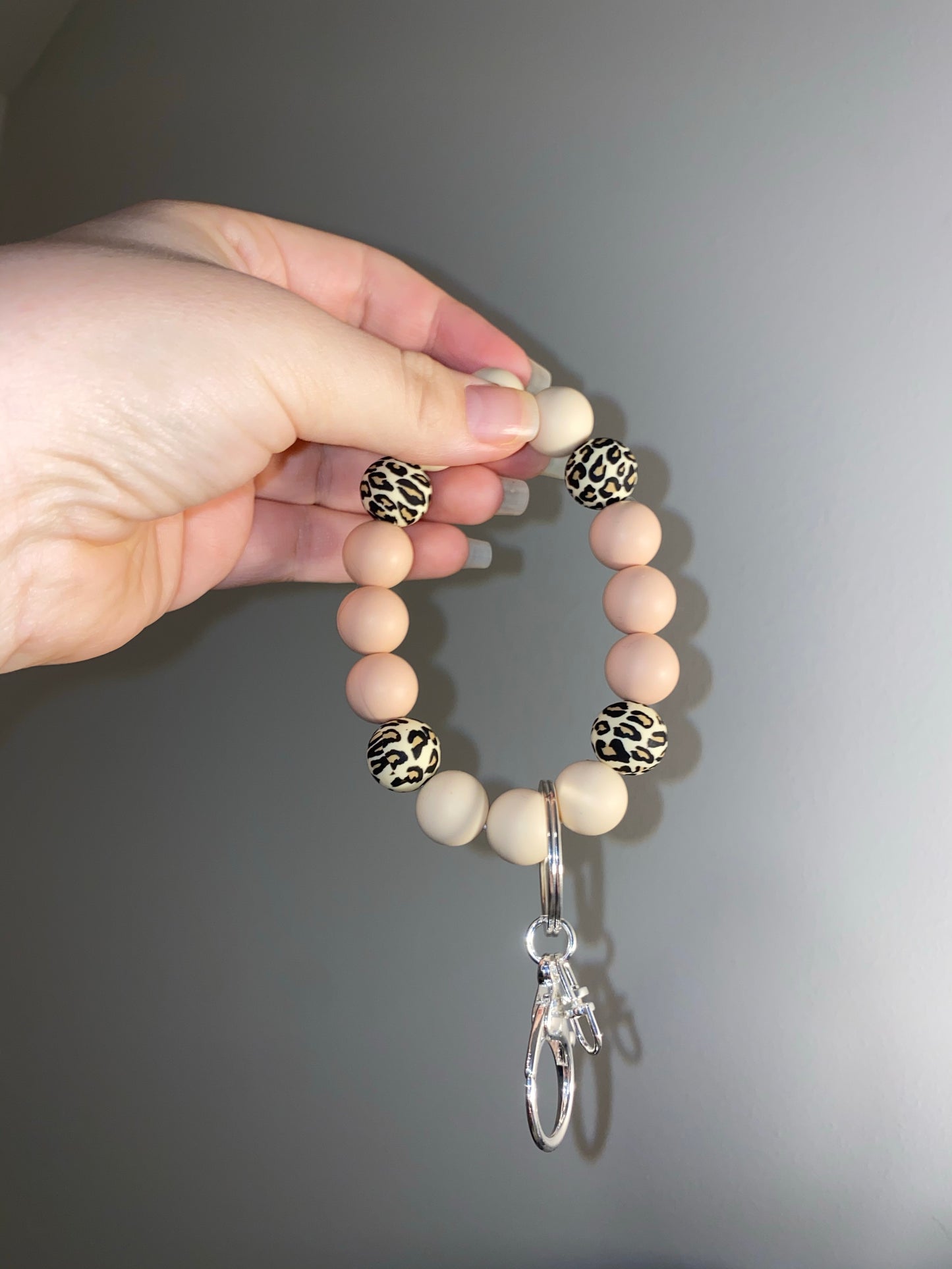 Neutral Leopard Wristlet