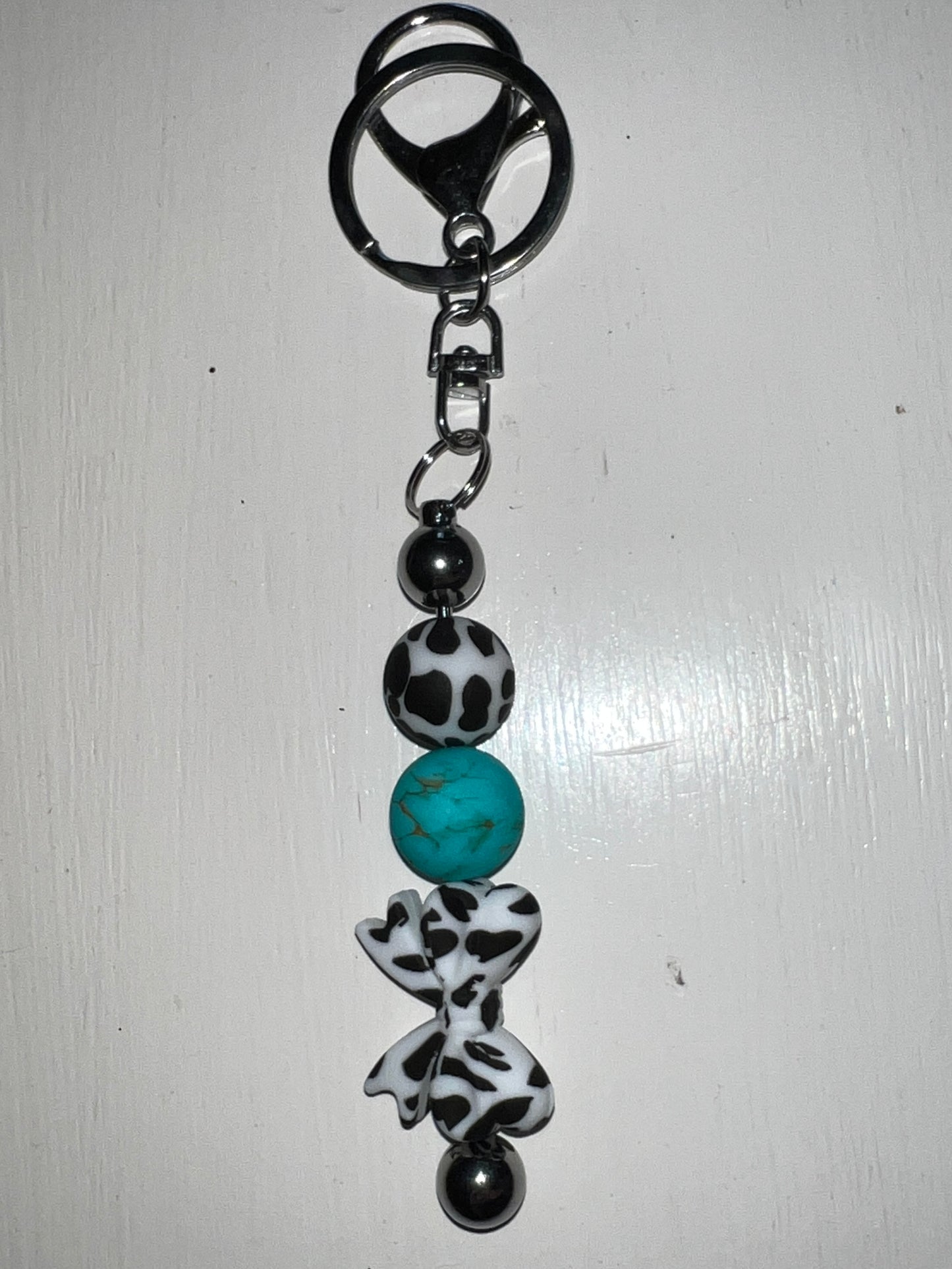 Cow Bow Bar Keychain