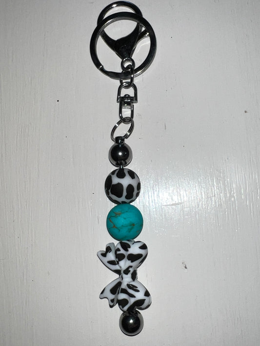 Cow Bow Bar Keychain