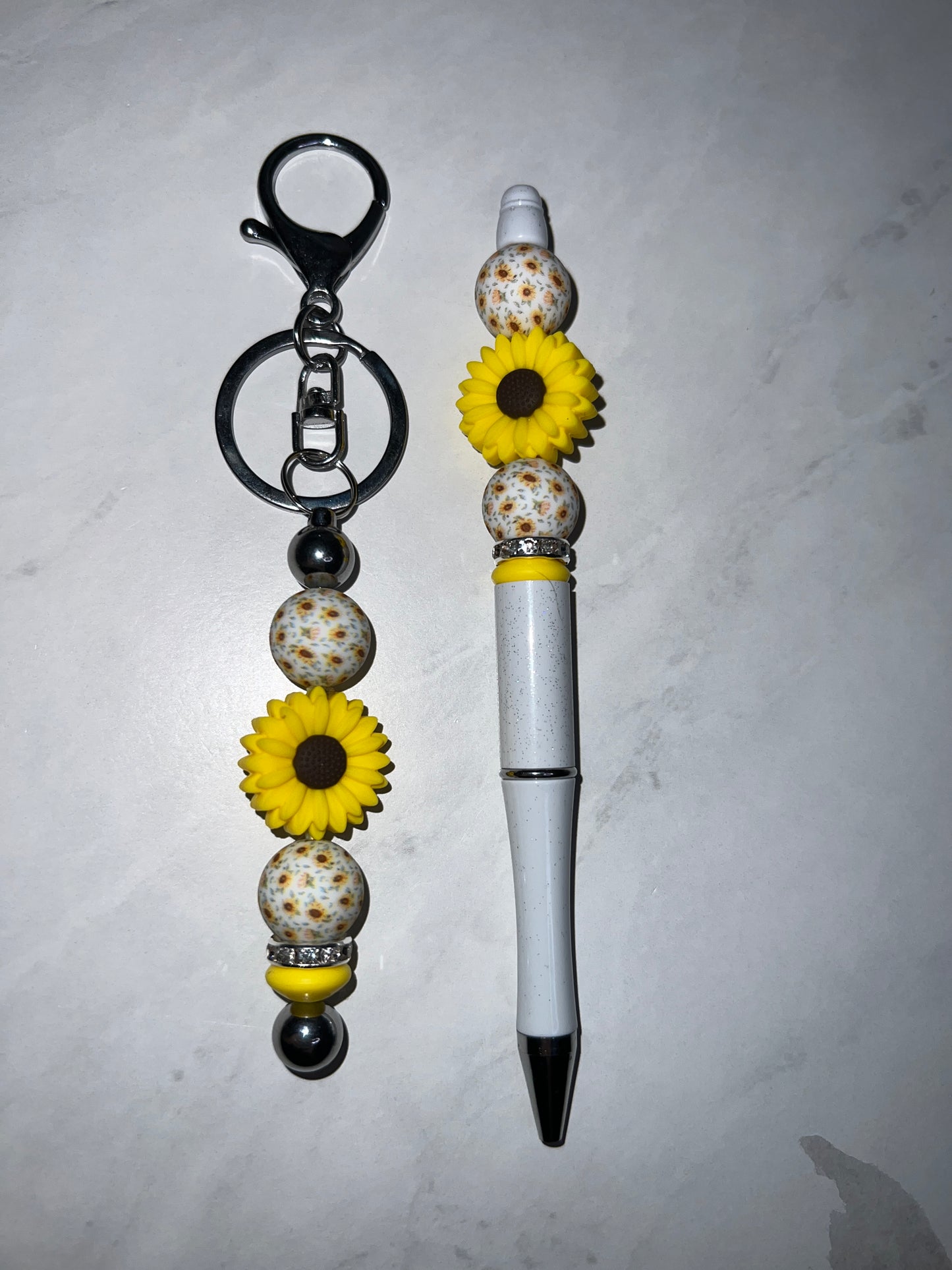 Yellow Sunflowers Pen/Keychain Set
