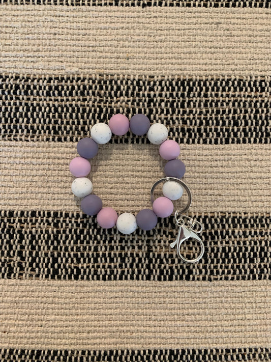 Purple Speckled Wristlet Keychain