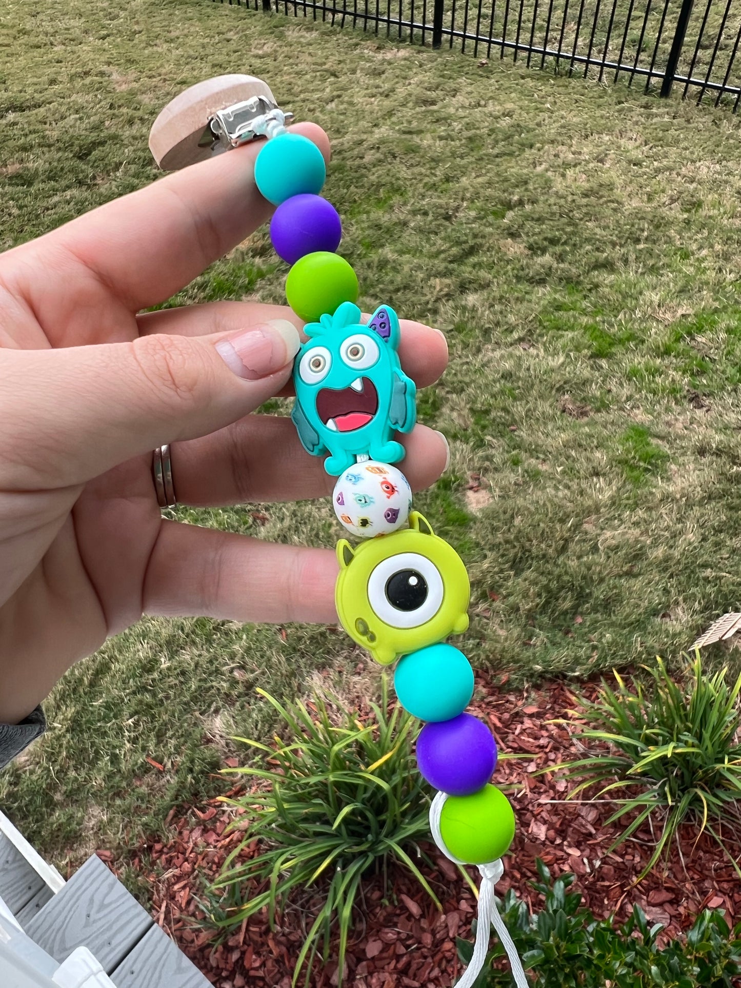 Monsters Pacifier Clip