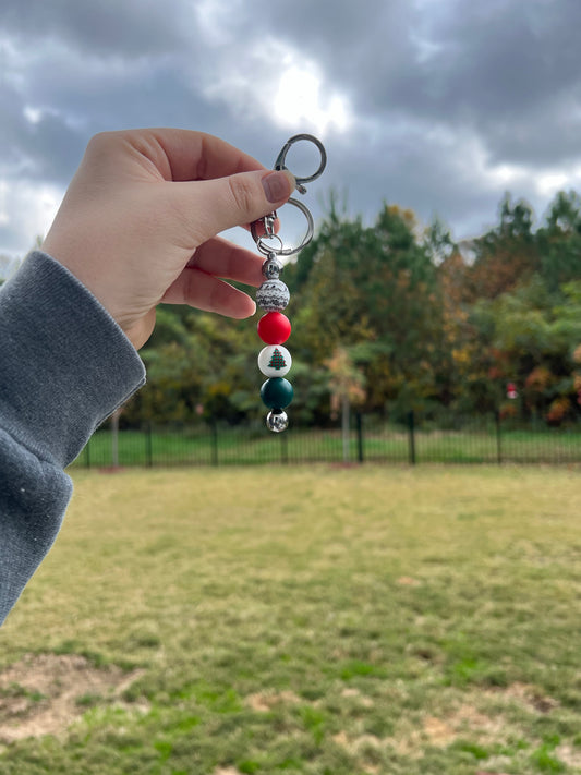 Plaid Tree Bar Keychain