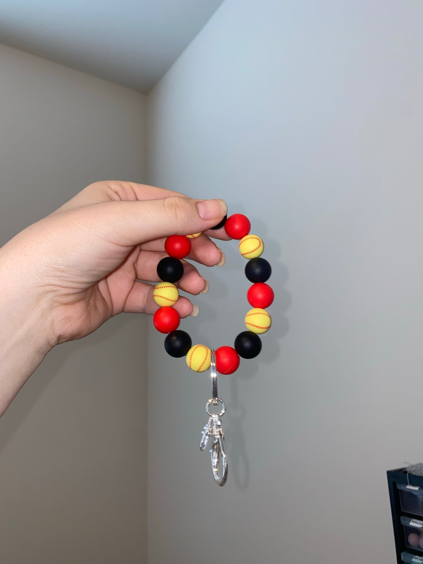 Red Softball Wristlet