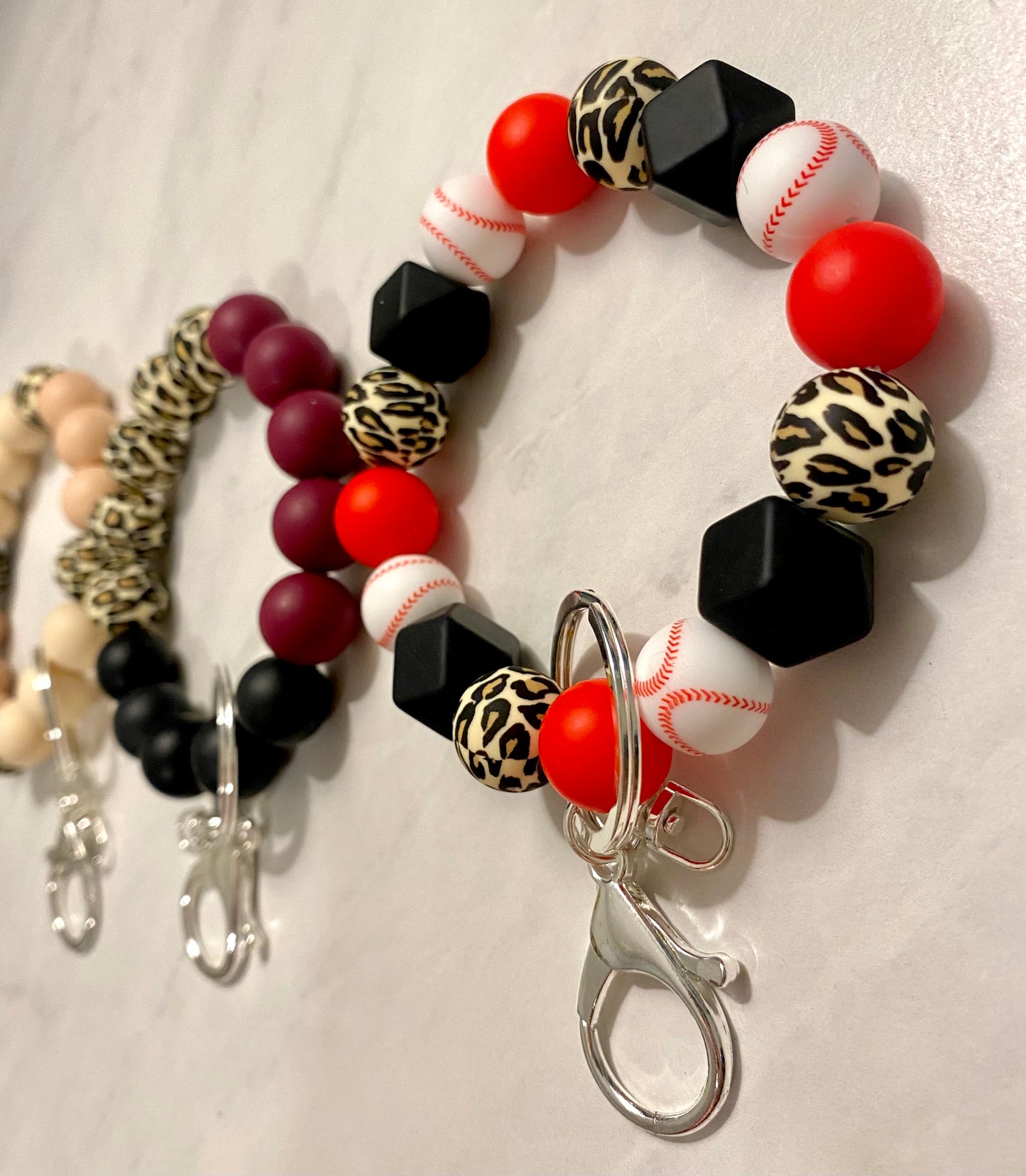 Leopard Baseball Wristlet