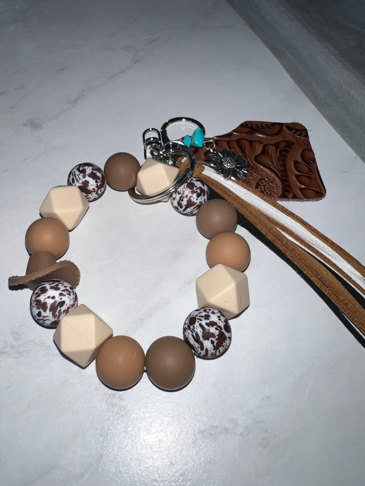 Brown Cow Tag Wristlet