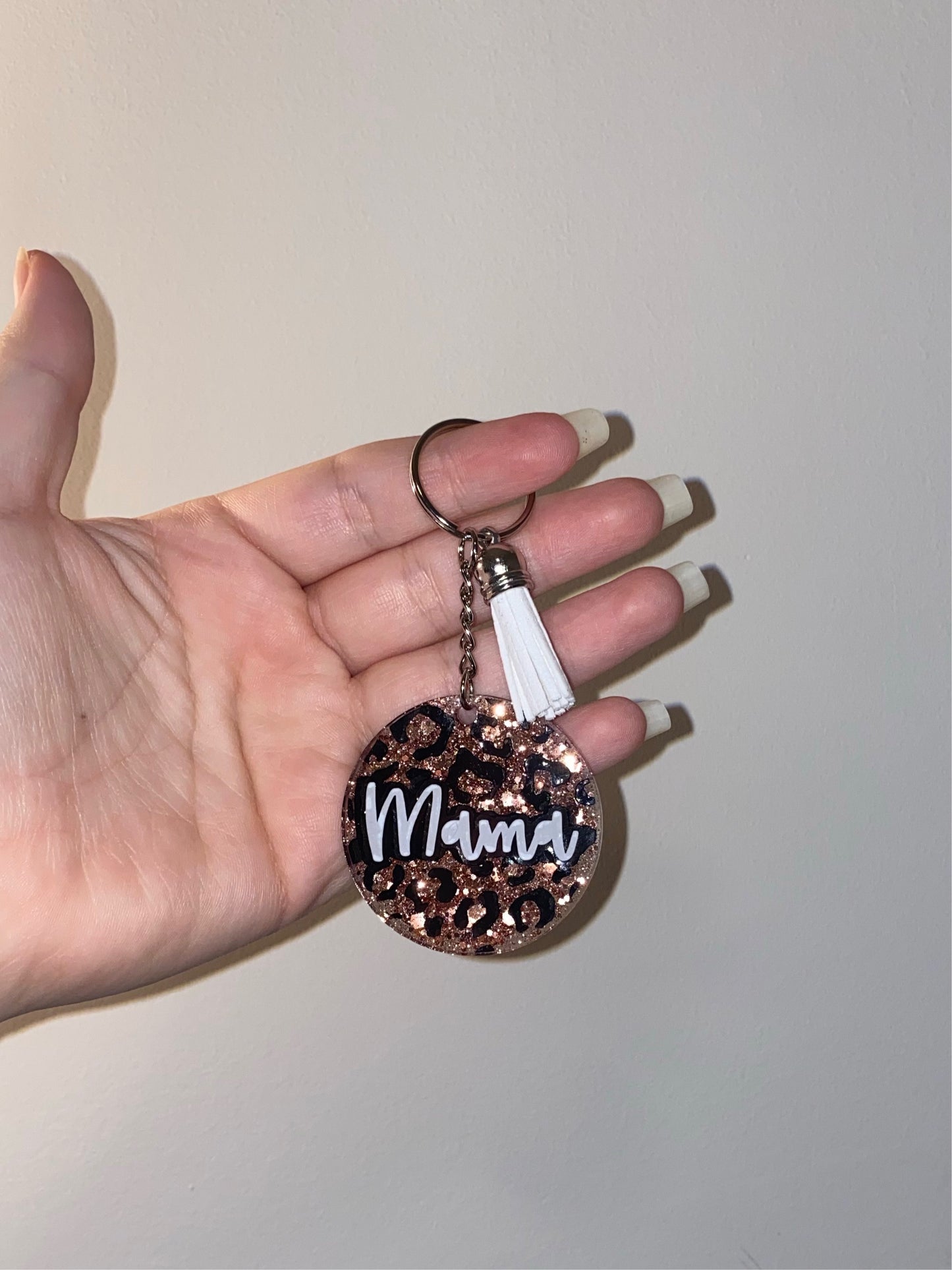 Mama Acrylic Keychain - Rose Gold