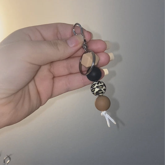 Tan Leopard Mini Keychain